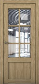 Изображение товара Межкомнатная дверь с экошпоном Aurum Doors Кобальт Co 21 Дуб Светлый Прозрачное стекло