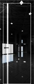 Изображение товара Межкомнатная дверь с экошпоном Aurum Doors Платина Pt 8 Crystall Black Al White Белый лакобель