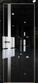 Изображение товара Межкомнатная дверь с экошпоном Aurum Doors Платина Pt 7 Crystall Black Gold Edition Сильвер грей