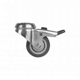 Изображение товара Опора колесная со стопором WL/B-50R/40 kg (brake) резина, под винт М8