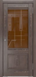 Изображение товара Межкомнатная дверь с эко шпоном Luxor ЛУ-52 Дуб филадельфия шоколад остекленная