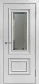 Изображение товара Межкомнатная шпонированная дверь Avidoor Муза Ясень белая эмаль Остекленная