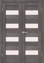 Изображение товара Межкомнатная дверь с эко шпоном Порта-23 (2П-03) Grey Veralinga остекленная