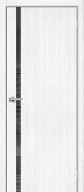 Изображение товара Межкомнатная дверь с эко шпоном Браво-1.55 Snow Veralinga остекленная