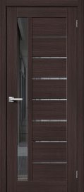 Изображение товара Межкомнатная дверь с эко шпоном MR.WOOD Браво-27 Wenge Melinga остекленная