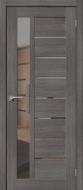 Изображение товара Межкомнатная дверь с эко шпоном Порта-27 Grey Veralinga/Mirox Grey остекленная