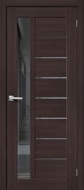 Изображение товара Межкомнатная дверь с эко шпоном Порта-27 Wenge Veralinga/Mirox Grey остекленная