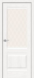 Изображение товара Межкомнатная дверь с эко шпоном Браво Прима-3 White Dreamline остекленная