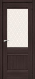 Изображение товара Межкомнатная дверь с эко шпоном Прима-3.1 Wenge Veralinga остекленная (ст. White Crystal)