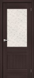 Изображение товара Межкомнатная дверь с эко шпоном Прима-3.1 Wenge Veralinga остекленная (ст. White Cross)
