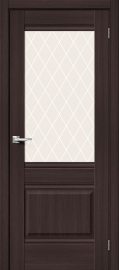 Изображение товара Межкомнатная дверь с эко шпоном Прима-3 Wenge Veralinga остекленная (ст. White Crystal)