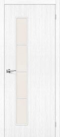 Изображение товара Межкомнатная дверь с эко шпоном Браво Тренд-4 Snow Veralinga остекленная