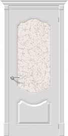Изображение товара Межкомнатная эмалированная дверь Браво Фолк К-23 (Белый) остекленная
