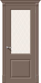 Изображение товара Межкомнатная эмалированная дверь Браво Скинни-13 Mocca остекленная