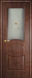 Изображение товара Межкомнатная дверь с эко шпоном Мариам Алекс Орех памплона остекленная