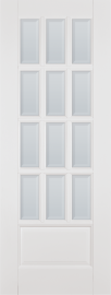 Изображение товара Межкомнатная дверь из массива Ока Лондон №2 Эмаль белая остекленная