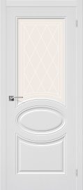Изображение товара Межкомнатная дверь с ПВХ-пленкой Браво Статус-21 (Белый) остекленная