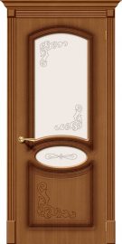 Изображение товара Межкомнатная дверь шпон файн-лайн Браво Азалия Ф-11 (Орех) остекленная