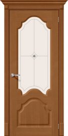 Изображение товара Межкомнатная дверь шпон файн-лайн Браво Афина Ф-11 (Орех) остекленная