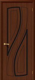 Изображение товара Межкомнатная дверь шпон файн-лайн Браво Лагуна Ф-17 (Шоколад) глухая