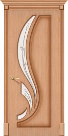 Изображение товара Межкомнатная дверь шпон файн-лайн Браво Лилия Ф-01 (Дуб) остекленная