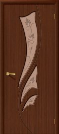 Изображение товара Межкомнатная дверь шпон файн-лайн Браво Эксклюзив Ф-17 (Шоколад) остекленная