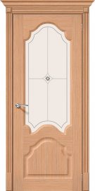 Изображение товара Межкомнатная дверь шпон файн-лайн Браво Афина Ф-01 (Дуб) остекленная