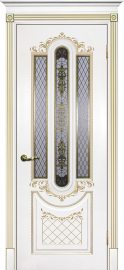 Изображение товара Межкомнатная ульяновская дверь Текона Смальта 13 Белый RAL 9003 остекленная