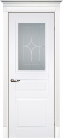 Изображение товара Ульяновская дверь Смальта 01 Белый остекленная