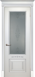 Изображение товара Межкомнатная ульяновская дверь Текона Смальта 04 Белый RAL 9003 остекленная