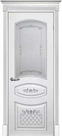 Изображение товара Межкомнатная ульяновская дверь Текона Смальта 05 Белый RAL 9003 остекленная