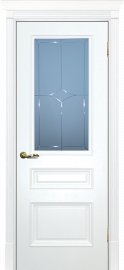 Изображение товара Межкомнатная ульяновская дверь Текона Смальта 06 Белый RAL 9003 остекленная