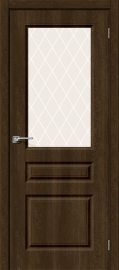 Изображение товара Межкомнатная дверь с ПВХ-пленкой Браво Скинни-15 dark barnwood остекленная