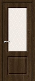 Изображение товара Межкомнатная дверь с ПВХ-пленкой Браво Скинни-13 dark barnwood остекленная