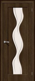 Изображение товара Межкомнатная дверь с ПВХ-пленкой Браво Вираж-2 Dark Barnwood остекленная