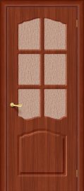 Изображение товара Межкомнатная дверь с ПВХ-пленкой Браво Лидия П-17 (ИталОрех) остекленная