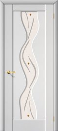 Изображение товара Межкомнатная дверь с ПВХ-пленкой Браво Вираж Плюс П-23 (Белый) остекленная
