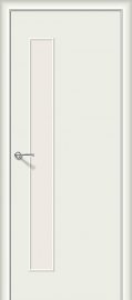 Изображение товара Строительная ламинированная дверь Браво Гост-3 Л-23 (Белый) остекленная
