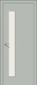 Изображение товара Строительная ламинированная дверь Браво Гост-3 Л-16 (Серый) остекленная