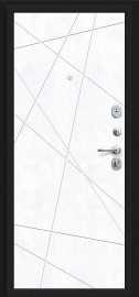 Дополнительное изображение товара Входная дверь Браво Граффити-5 Букле черное/Snow Art металл/панель