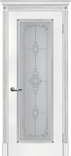 Изображение товара Межкомнатная дверь с эко шпоном Мариам Флоренция 1 Белый остекленная