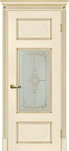 Изображение товара Межкомнатная дверь с эко шпоном Мариам Флоренция 3 Магнолия остекленная