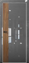 Изображение товара Межкомнатная дверь с экошпоном Aurum Doors Платина Pt 6 Crystall Gray Al White Орех Пекан