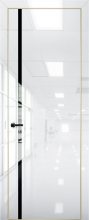 Изображение товара Межкомнатная дверь с экошпоном Aurum Doors Платина Pt 8 Crystall White Gold Edition Черный лакобель