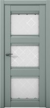 Изображение товара Межкомнатная дверь с экошпоном Aurum Doors Кобальт Co 24 Deep Green Стекло Ромб