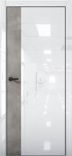 Изображение товара Межкомнатная дверь с экошпоном Aurum Doors Платина Pt 6 Crystall White Black Edition Бетон LOFT