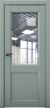 Изображение товара Межкомнатная дверь с экошпоном Aurum Doors Кобальт Co 33 Deep Green Прозрачное стекло