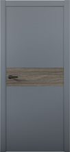 Изображение товара Межкомнатная дверь с экошпоном Aurum Doors Паладий Pd 5 Антрацит Кромка ABC Дуб Миндаль
