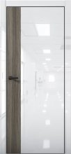 Изображение товара Межкомнатная дверь с экошпоном Aurum Doors Платина Pt 6 Crystall White Black Edition Дуб Миндаль