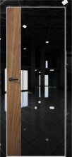 Изображение товара Межкомнатная дверь с экошпоном Aurum Doors Платина Pt 6 Crystall Black Al White Орех Пекан